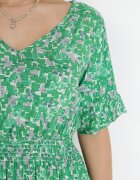 j&x Rochie Verde din viscoză cloș cu volane și elastic în talie Sayu