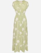 j&x Rochie Verde din Viscoză cu Broderii Lumiene