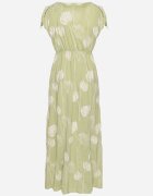 j&x Rochie Verde din Viscoză cu Broderii Lumiene