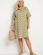 j&x Rochie Verde din Viscoză cu Croială Tip Cutie cu Model Abstract Koririanne