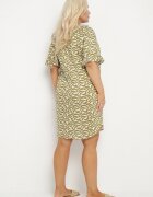 j&x Rochie Verde din Viscoză cu Croială Tip Cutie cu Model Abstract Koririanne