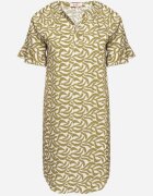 j&x Rochie Verde din Viscoză cu Croială Tip Cutie cu Model Abstract Koririanne