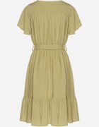 j&x Rochie Verde din viscoză cu decolteu petrecut și centură Aurenelle