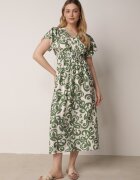 j&x Rochie Verde Din viscoză cu decolteu petrecut și elastic în talie Shyraya
