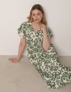 j&x Rochie Verde Din viscoză cu decolteu petrecut și elastic în talie Shyraya