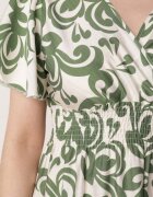 j&x Rochie Verde Din viscoză cu decolteu petrecut și elastic în talie Shyraya