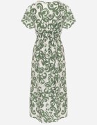 j&x Rochie Verde Din viscoză cu decolteu petrecut și elastic în talie Shyraya