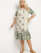 j&x Rochie verde din viscoză stil Boho cu franjuri și volane Korilia