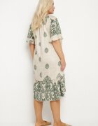 j&x Rochie verde din viscoză stil Boho cu franjuri și volane Korilia