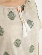 j&x Rochie verde din viscoză stil Boho cu franjuri și volane Korilia