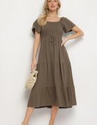 j&x Rochie verde închis cu Vâscoză In și Top elastic Ellisena