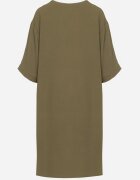 j&x Rochie verde închis Dreaptă cu nasturi și broderii decorative Jenivanea