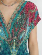 j&x Rochie Verde Încrucișată Cu Model Etnic Matanira