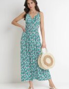 j&x Rochie Verde Maxi cu bretele reglabile și elastic subțire în talie Abgale