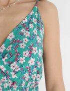 j&x Rochie Verde Maxi cu bretele reglabile și elastic subțire în talie Abgale