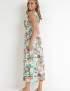 j&x Rochie Verde Maxi cu Decolteu petrecut și Elastic în talie Atalie