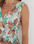 j&x Rochie Verde Maxi cu Decolteu petrecut și Elastic în talie Atalie