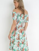 j&x Rochie Verde Midi spaniolă cu elastic în talie Asarina