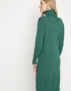 j&x Rochie Verde Tricotată din Bumbac cu Croială Dreaptă cu Guler Înalt Tesala