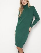 j&x Rochie Verde Tricotată din Bumbac cu Croială Dreaptă cu Guler Înalt Tesala