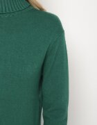 j&x Rochie Verde Tricotată din Bumbac cu Croială Dreaptă cu Guler Înalt Tesala