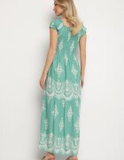 j&x Rochie viscoză Verde deschis cu top încrețit și model Boho Ellifae