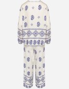 j&x Set Alb-Bleu în Stil Rustic Bluză Lejeră și Pantaloni din Viscoză Emilaris