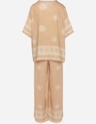 j&x Set bej cu viscoză în stil rustic Bluză și Pantaloni largi Ronilae