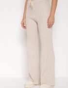 j&x Set Bej deschis cu Bumbac și Lână Pulover cu nasturi și Pantaloni drepți Reisadia