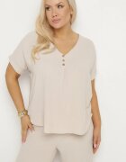 j&x Set bej deschis oversize Bluză și Pantaloni largi Amisora