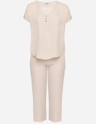 j&x Set bej deschis oversize Bluză și Pantaloni largi Amisora