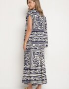 j&x Set Bleumarin cu Viscoză cu Motiv Floral Cămașă și Pantaloni Sonaniella