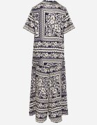 j&x Set Bleumarin cu Viscoză cu Motiv Floral Cămașă și Pantaloni Sonaniella