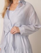 j&x Set de vară din Tencel cu rochie pe bretele și cămașă transparentă Thassa Albastru