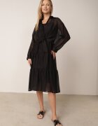 j&x Set de vară din Tencel cu rochie pe bretele și cămașă transparentă Thassa Negru