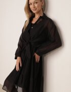 j&x Set de vară din Tencel cu rochie pe bretele și cămașă transparentă Thassa Negru