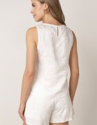 j&x Set de vară din vâscoză cu broderie bluză cu scoici și scurt Jemare Alb