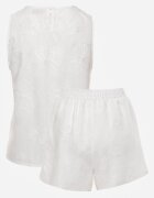 j&x Set de vară din vâscoză cu broderie bluză cu scoici și scurt Jemare Alb