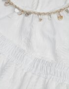 j&x Set de vară din vâscoză cu broderie bluză cu scoici și scurt Jemare Alb