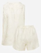 j&x Set de vară din vâscoză cu broderie bluză cu scoici și scurt Jemare Galben deschis