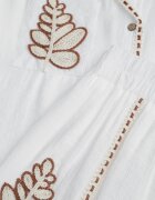 j&x Set de vară din viscoză cămașă și pantaloni cu aplicații croșetate Prisesa Alb