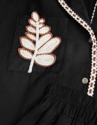 j&x Set de vară din viscoză cămașă și pantaloni cu aplicații croșetate Prisesa Negru