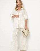 j&x Set din bumbac bej deschis Cămașă și Pantaloni largi Divarea