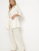j&x Set din bumbac bej deschis Cămașă și Pantaloni largi Divarea