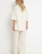 j&x Set din bumbac bej deschis Cămașă și Pantaloni largi Divarea