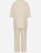 j&x Set din bumbac bej deschis Cămașă și Pantaloni largi Divarea