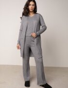 j&x Set din tricot cu bumbac 3 piese: cardigan pantaloni și vestă Vordelia Gri