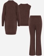 j&x Set din tricot cu bumbac 3 piese: cardigan pantaloni și vestă Vordelia Maro