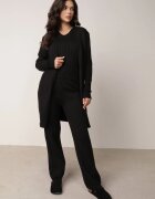 j&x Set din tricot cu bumbac 3 piese: cardigan pantaloni și vestă Vordelia Negru