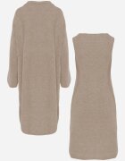 j&x Set din tricot cu bumbac și lână: cardigan și rochie dreaptă cu decolteu în V Ubroa Bej Bej